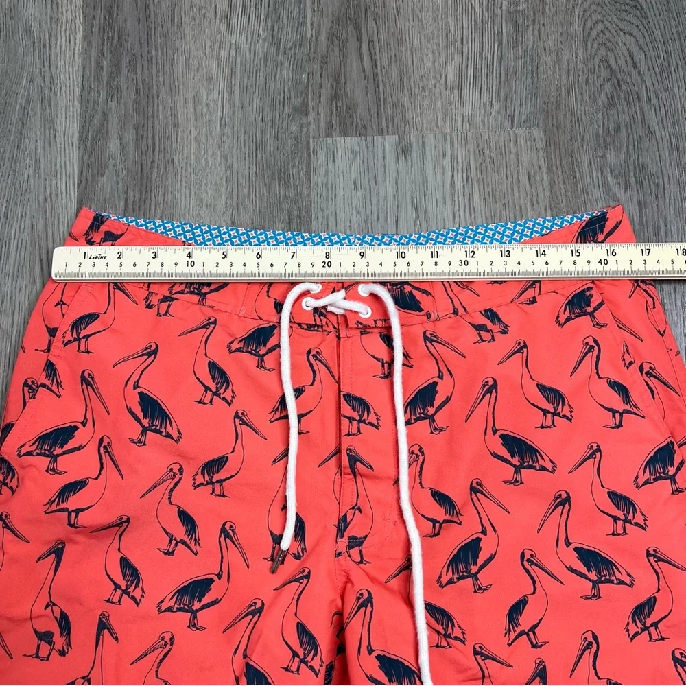 Bonobos Swim Trunks Board‎ Shorts Mens Size 31 Pelicans Coral Blue 9” Inseam